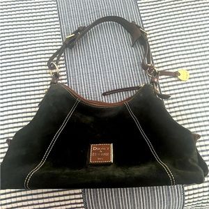 Dooney & Bourke Black Suede Hobo Handbag/Purse